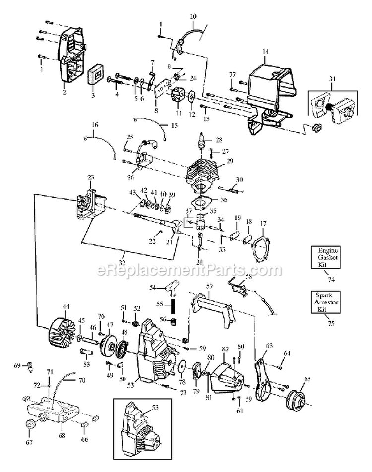 Page D Diagram and Parts List for HP28P  Weed Eater Trimmer